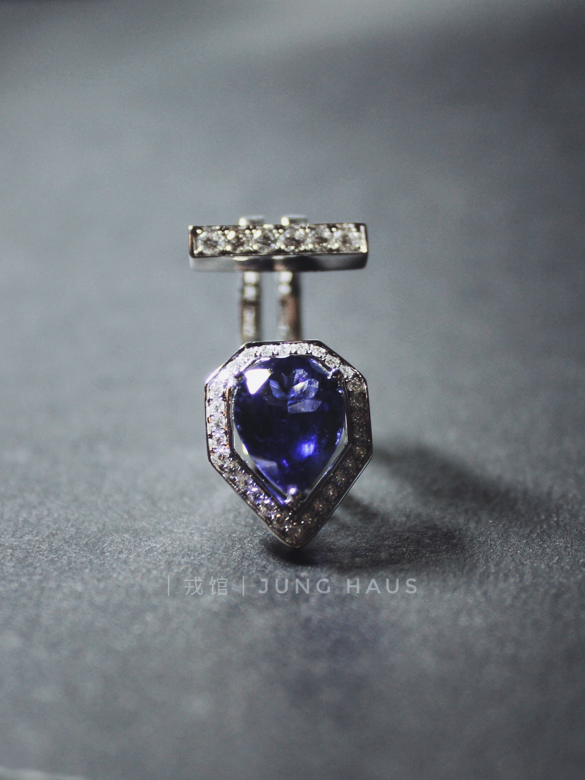 Sapphire Geometric Ring